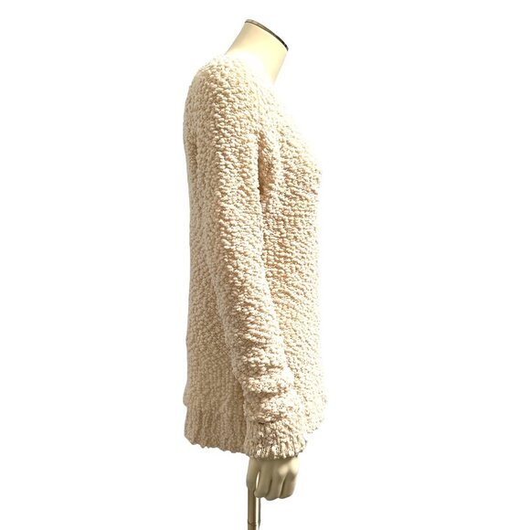 Almost Famous Polyester Acrylic Blend Long Sweater Cream V Neck Pullover Size L - Picture 3 of 8